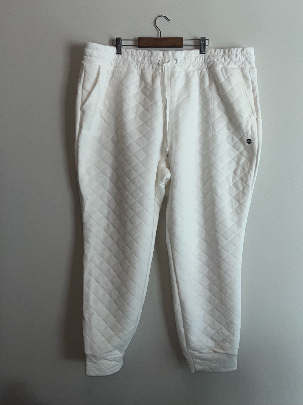 Jones New York Sport Women's White Quilted Jogger Drawstring Sweatpants 3X NWOT